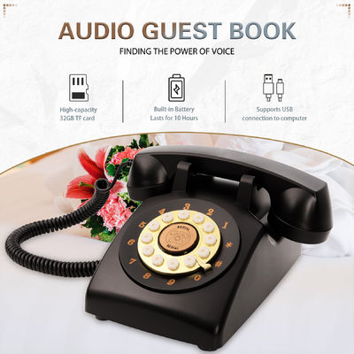 透明な音 ゲストブック 電話 10Hrs バッテリー ヴィンテージ 電話レコーダー 結婚式のISO