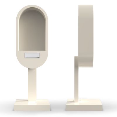 オーディオゲストブック電話付きの白い電話ボックス