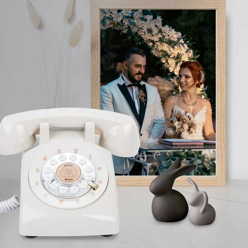特別な瞬間 USB 電話 結婚式 オーディオ 電話 ゲストブック レンタル ホワイト